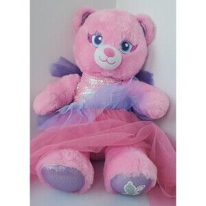 Build A Bear Pink Beary Fairy Friends Teddy Plush Plushie BABW Dress 16" Stuffie